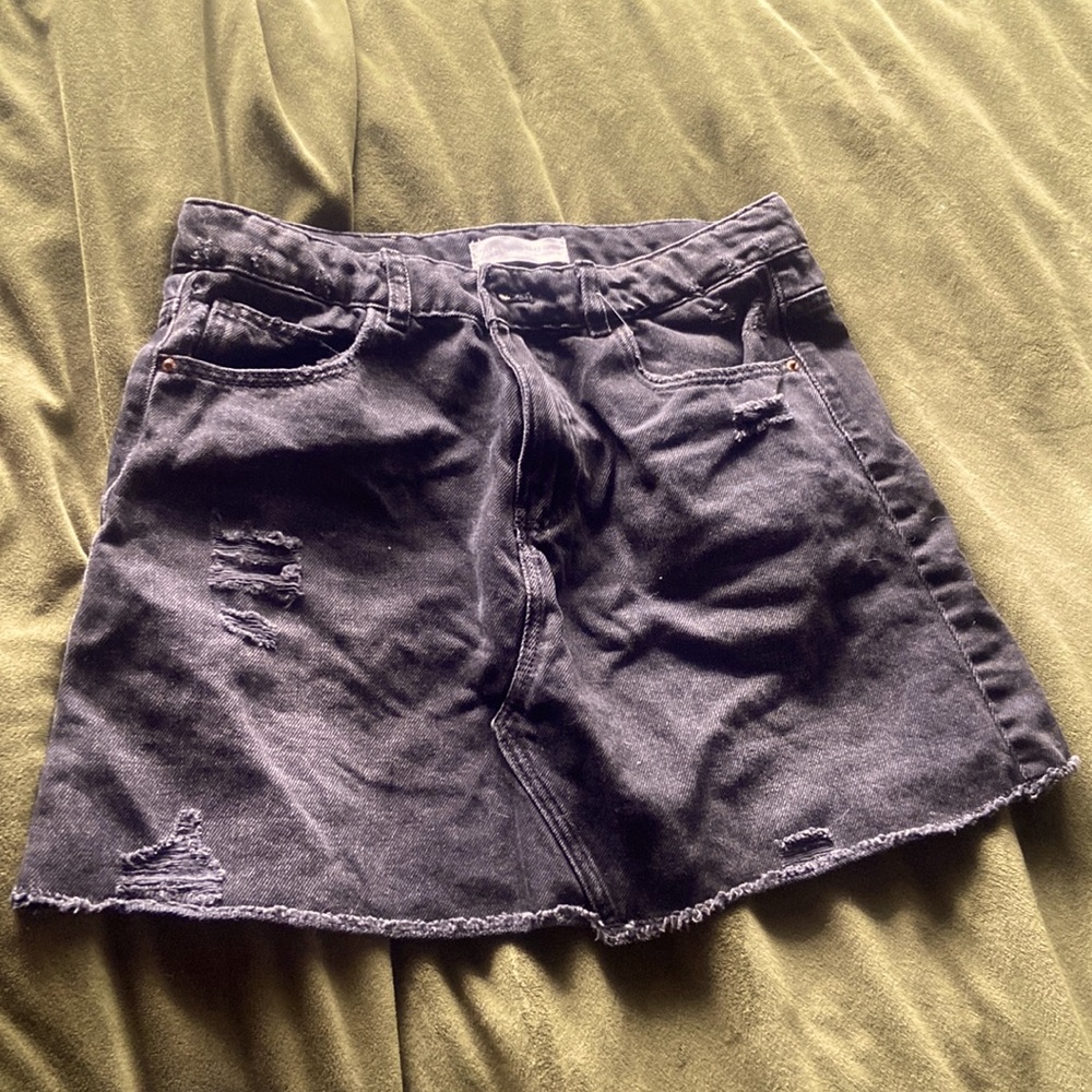 Denim black skirt